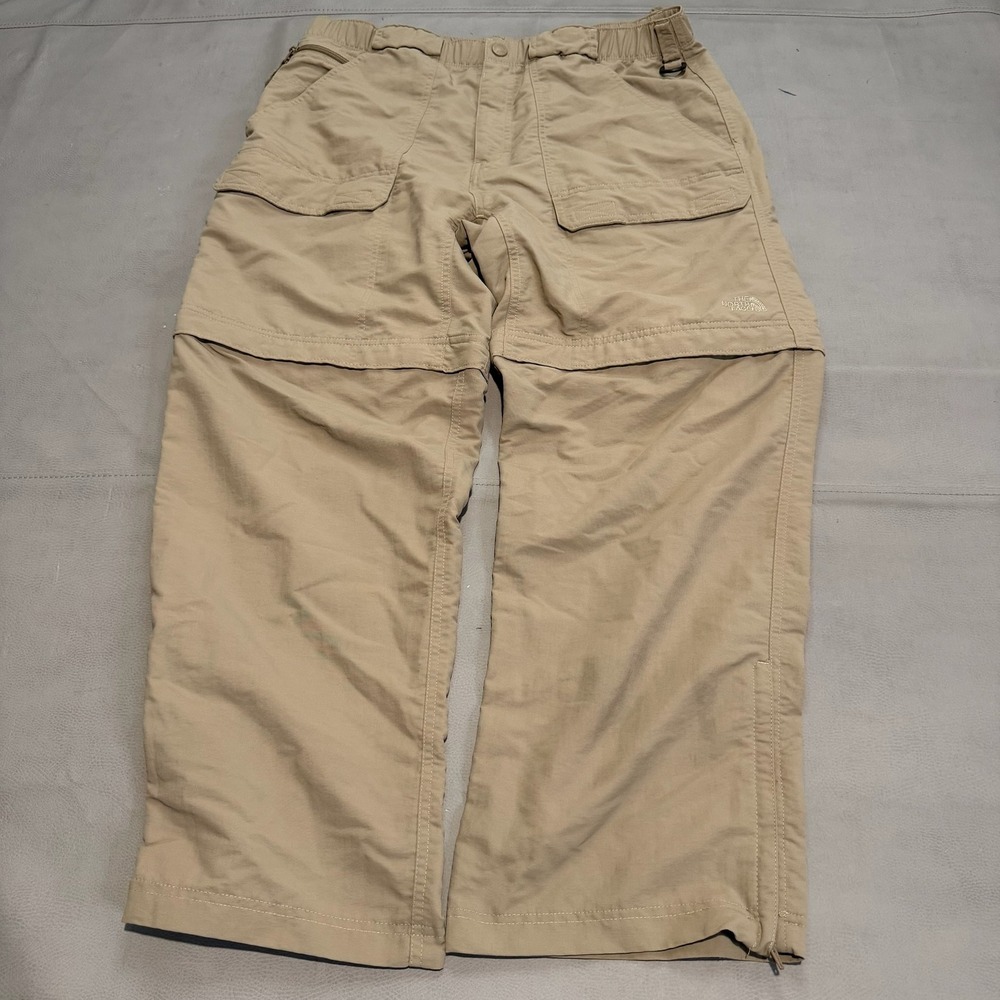 North Face Men Convertible Cargo Hike Trek Pant/Shorts Khaki Tan Beige-L-6045